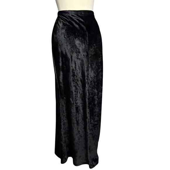 Vintage Y2K Express Maxi Skirt Womens M Black Velvet Soft Y2K 90s Whimsygoth - Picture 5 of 14